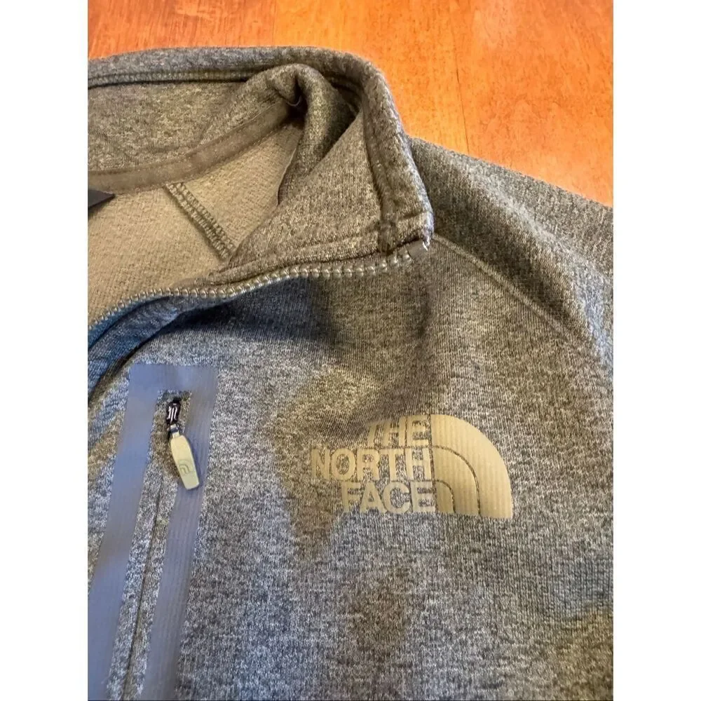 The North Face Mens Large Olive Green Quarter Zip Pullover Fleece Jacket 1/4 Zip